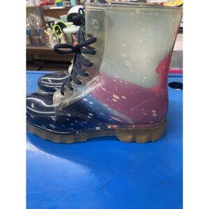 AU Underground Tye Dye Combat Rain Boots Size 9M